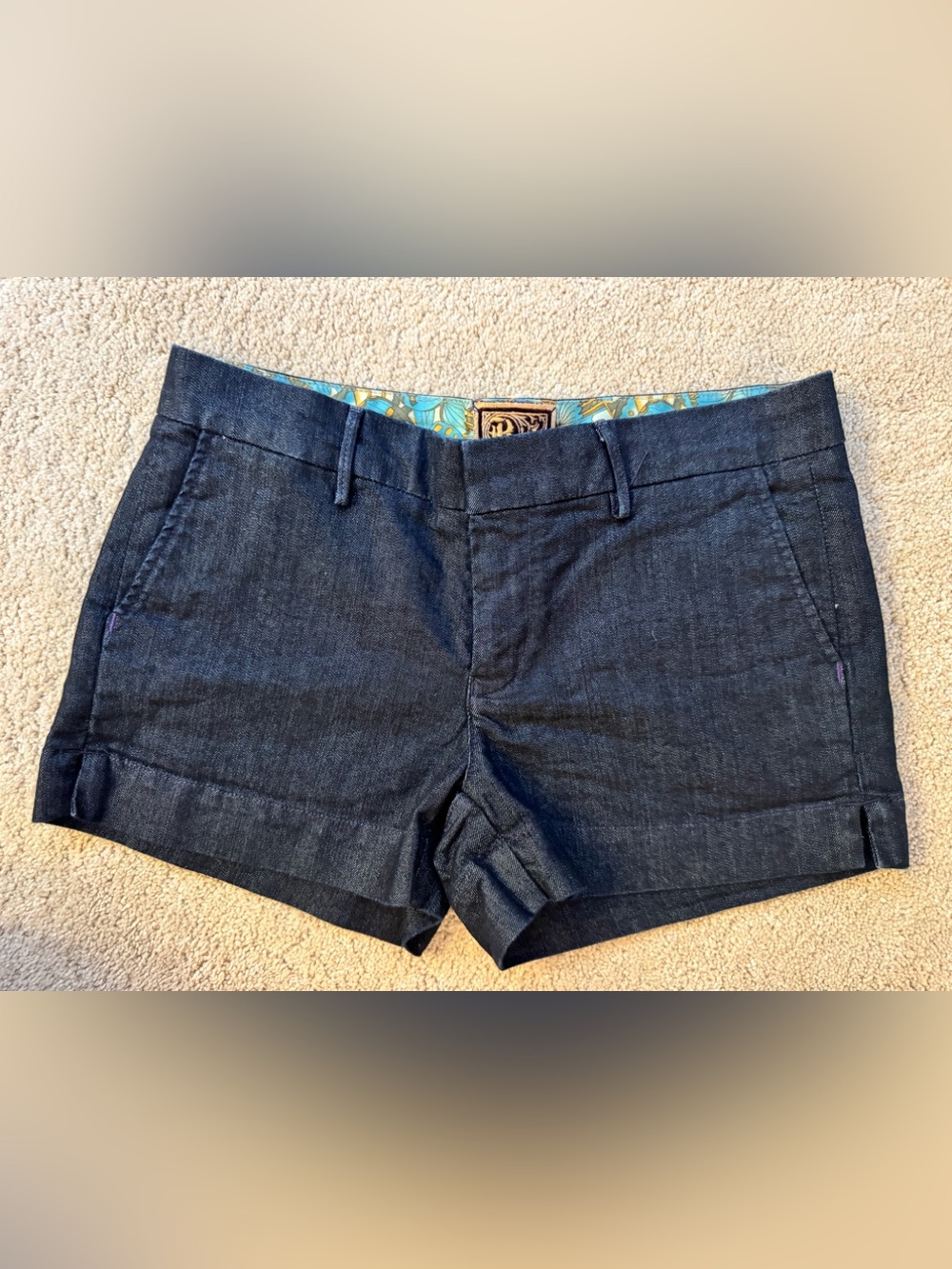 Rich & Skinny Dark Blue Denim Jean Shorts
